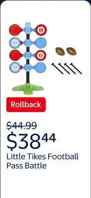 Walmart Little Tikes Football Pass Battle, Outdoor Sports, Boys, Girls Ages 3+ offer