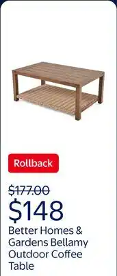 Walmart Better Homes & Gardens Bellamy Outdoor 1-Piece Patio Coffee Table, Wicker offer
