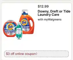 Walgreens Downy, Dreft or Tide Laundry Care offer