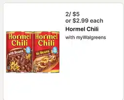 Walgreens Hormel Chili offer