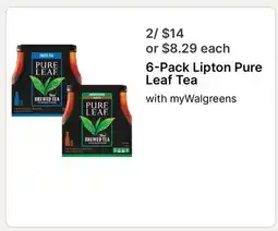 Walgreens 6-Pack Lipton Pure Leaf Tea offer