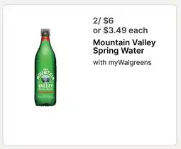Walgreens Mountain Valley Spring Water offer