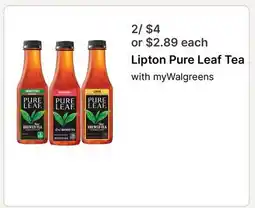 Walgreens Lipton Pure Leaf Tea offer
