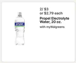Walgreens Propel Electrolyte Water, 20 oz offer