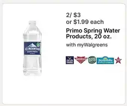 Walgreens Primo Spring Water Products offer