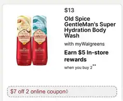 Walgreens Old Spice GentleMan's Super Hydration Body Wash offer