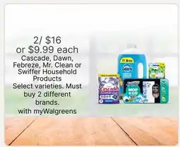 Walgreens Cascade, Dawn, Febreze, Mr. Clean or Swiffer Household Products offer