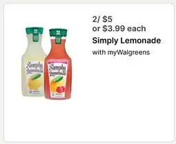 Walgreens Simply Lemonade offer