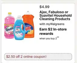 Walgreens Ajax, Fabuloso or Suavitel Household Cleaning Products offer