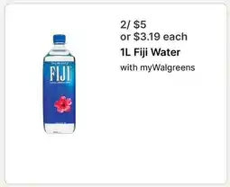 Walgreens 1L Fiji Water offer