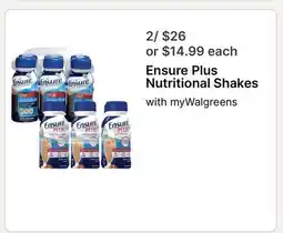 Walgreens Ensure Plus Nutritional Shakes offer