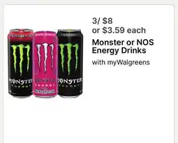 Walgreens Monster or NOS Energy Drinks offer