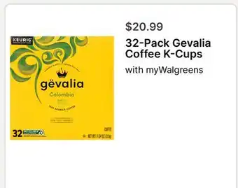 Walgreens 32-Pack Gevalia Coffee K-Cups offer