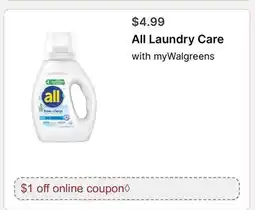 Walgreens All Laundry Care offer