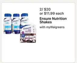 Walgreens Ensure Nutrition Shakes offer