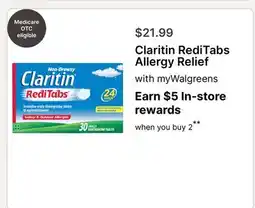 Walgreens Claritin RediTabs Allergy Relief offer