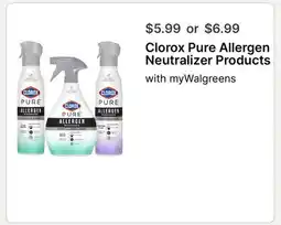 Walgreens Clorox Pure Allergen Neutralizer Products offer