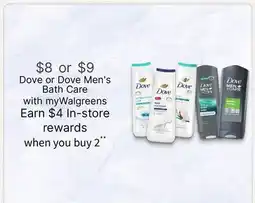 Walgreens Dove or Dove Men's Bath Care offer