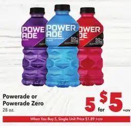 Vallarta Supermarkets Powerade or Powerade Zero offer