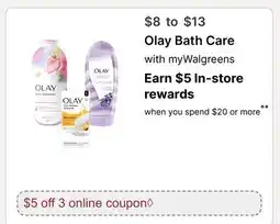 Walgreens Olay Bath Care offer