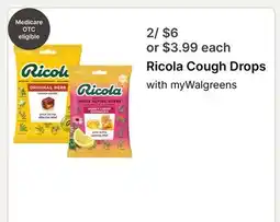 Walgreens Ricola Cough Drops offer