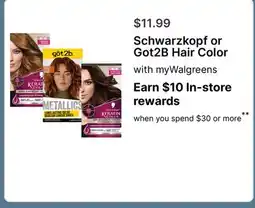 Walgreens Schwarzkopf or Got2B Hair Color offer