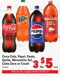 Vallarta Supermarkets Coca-Cola, Pepsi, Fanta, Sprite, Manzanita Sol, Coke Zero or Crush offer