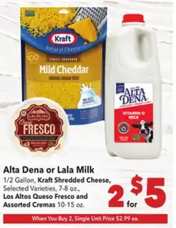 Vallarta Supermarkets Alta Dena or Lala Milk offer