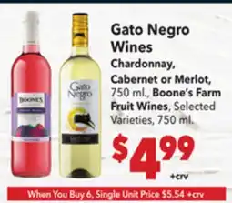 Vallarta Supermarkets Gato Negro Wines offer