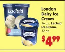 Vallarta Supermarkets London Dairy Ice Cream offer