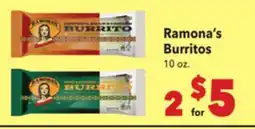 Vallarta Supermarkets Ramona's Burritos offer