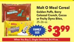 Vallarta Supermarkets Malt O Meal Cereal offer