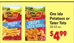 Vallarta Supermarkets Ore Ida Potatoes or Tater Tots offer
