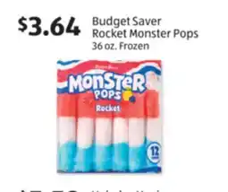 Aldi Budget Saver Rocket Monster Pops offer