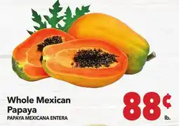Vallarta Supermarkets Whole Mexican Papaya / PAPAYA MEXICANA ENTERA offer