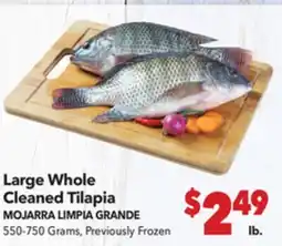 Vallarta Supermarkets Large Whole Cleaned Tilapia /MOJARRA LIMPIA GRANDE offer