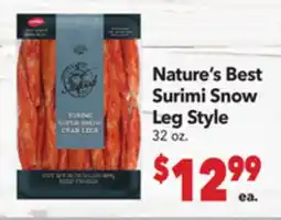 Vallarta Supermarkets Nature's Best Surimi Snow Leg Style offer