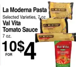 Superior Grocers La Moderna Pasta 7 oz., Val Vita Tomato Sauce 7 oz offer