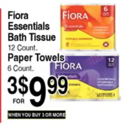 Superior Grocers Fiora Essentials Bath Tissue 12 Count. Paper Towels 6 Count offer