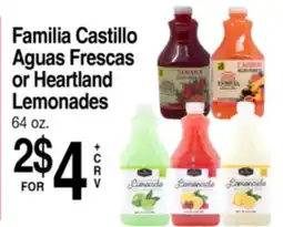 Superior Grocers Familia Castillo Aguas Frescas or Heartland Lemonades offer