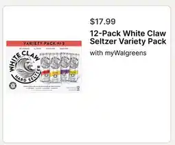 Walgreens 12-Pack White Claw Seltzer Variety Pack offer
