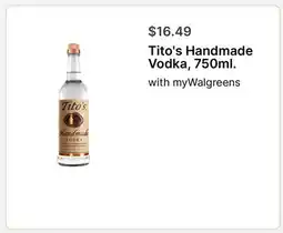 Walgreens Tito's Handmade Vodka offer