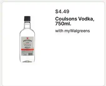 Walgreens Coulsons Vodka, 750ml offer