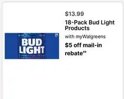 Walgreens Bud Light Products offer