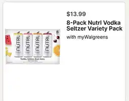 Walgreens 8-Pack Nutr! Vodka Seltzer Variety Pack offer
