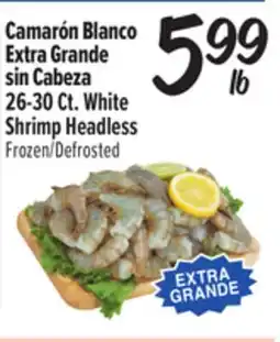 El Super Fresh Camarón BlancoExtra Grande sin Cabeza / 26-30Ct. White Shrimp Headless offer