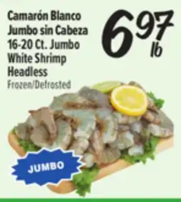 El Super Fresh Camarón Blanco Jumbo sin Cabeza 16-20Ct. Jumbo White Shrimp Headless offer