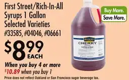 Smart & Final First Street/Rich-In-All Syrups offer