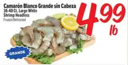 El Super Fresh Camarón Blanco Grande sin Cabeza / Large White Shrimp Headless offer