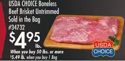 Smart & Final USDA CHOICE Boneless Beef Brisket Untrimmed Sold in the Bag offer